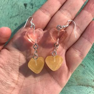 pink and gold earrings